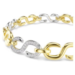Dextera bracelet Round cut, White, Mixed metal finish